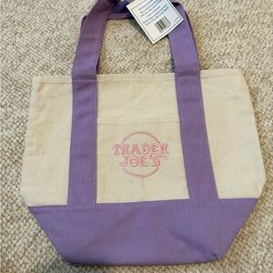 Purple Trader Joe's Mini Canvas Tote (NWT)